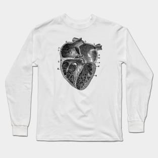 Inner Heart Diagram - Vintage Anatomy Long Sleeve T-Shirt